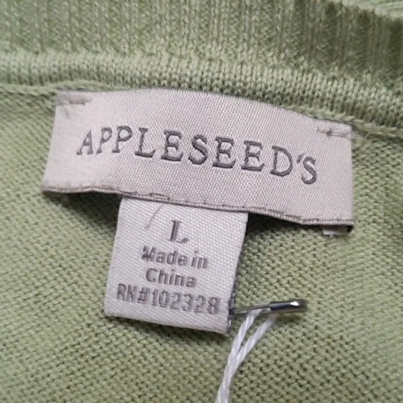 New Appleseed's Open-Front Cardigan Sweater Size L Color Pear - Picture 6 of 6
